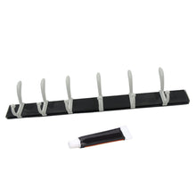 Wall Door Hook Rail | 6 Hook Hanger for Clothes & Hats | With Eco-Friendly Adhesive
