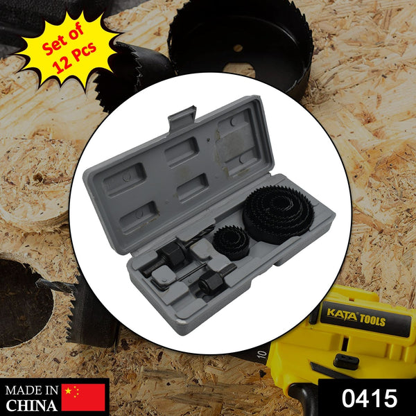 12 pcs 19 - 64mm Hole Saw Kit - luckystorebuy.in