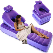 2 in 1 Air Mattress & Lounger, Portable Inflatable Mattress Air Sofa With Air Hand Pump (175×75 cm) - luckystorebuy.in