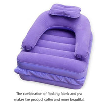 2 in 1 Air Mattress & Lounger, Portable Inflatable Mattress Air Sofa With Air Hand Pump (175×75 cm) - luckystorebuy.in