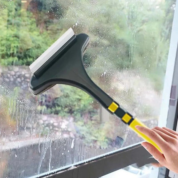 2 - in - 1 Mesh Cleaning Brush & Wiper with Extended Handle – Window Cleaner (1 Pc) - luckystorebuy.in