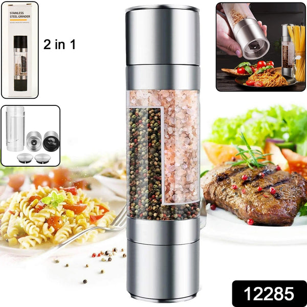 2 - in - 1 Stainless Steel Salt and Pepper Grinder - luckystorebuy.in