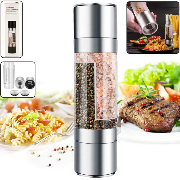 2 - in - 1 Stainless Steel Salt and Pepper Grinder - luckystorebuy.in