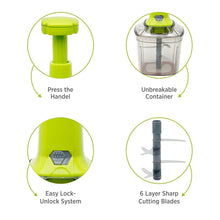 2in1 Press Vegetable Choppers for Kitchen (1100 ML) - luckystorebuy.in
