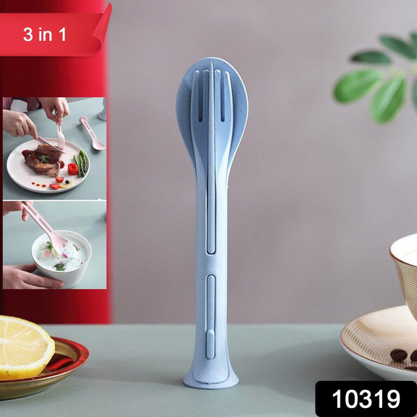 3 in 1 Reusable Spoon, Knife Forks Tableware, Spoon (3 Pcs Set) - luckystorebuy.in