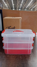 3 - Layer Multi - Purpose Transparent Plastic Storage Carry Box with Handle - luckystorebuy.in