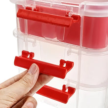3 - Layer Multi - Purpose Transparent Plastic Storage Carry Box with Handle - luckystorebuy.in