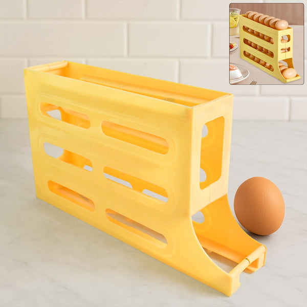 3 - Layer Rolling Egg Storage Rack Dispenser (1 Pc) - luckystorebuy.in