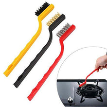 3 Pc Mini Wire Brush Set for cleaning (Brass, Nylon, Stainless Steel Bristles) - luckystorebuy.in