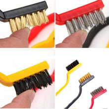 3 Pc Mini Wire Brush Set for cleaning (Brass, Nylon, Stainless Steel Bristles) - luckystorebuy.in