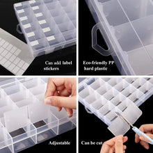 36 Grids Clear Plastic Organizer Jewelry Storage Box with Adjustable Dividers, Transparent Organizer Box (1pc) - luckystorebuy.in