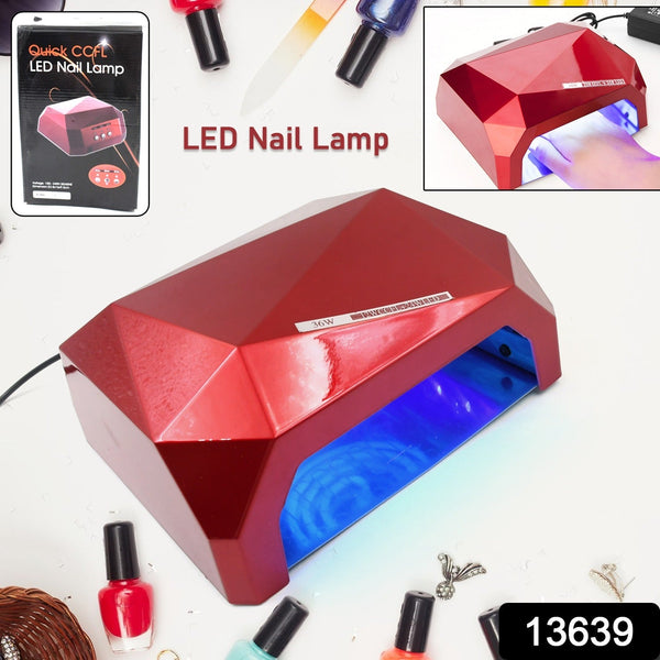 36W LED Nail Dryer, Curing Nail Polish UV Gel Diamond Shaped Nail Dryers (1 Pc) - luckystorebuy.in