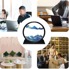 3D Moving Sand Art – Liquid Motion Deep Sea Sandscape with Round Glass Frame (1 Pc) - luckystorebuy.in