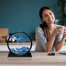 3D Moving Sand Art – Liquid Motion Deep Sea Sandscape with Round Glass Frame (1 Pc) - luckystorebuy.in