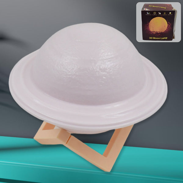 3D Saturn Lamp Home Decoration Bedside Night Light With Base (1 pc / Multicolor) - luckystorebuy.in