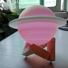3D Saturn Lamp Home Decoration Bedside Night Light With Base (1 pc / Multicolor) - luckystorebuy.in