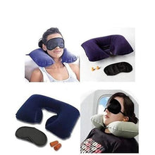 3in1 Air Travel Kit with Pillow, Ear Buds & Eye Mask - luckystorebuy.in