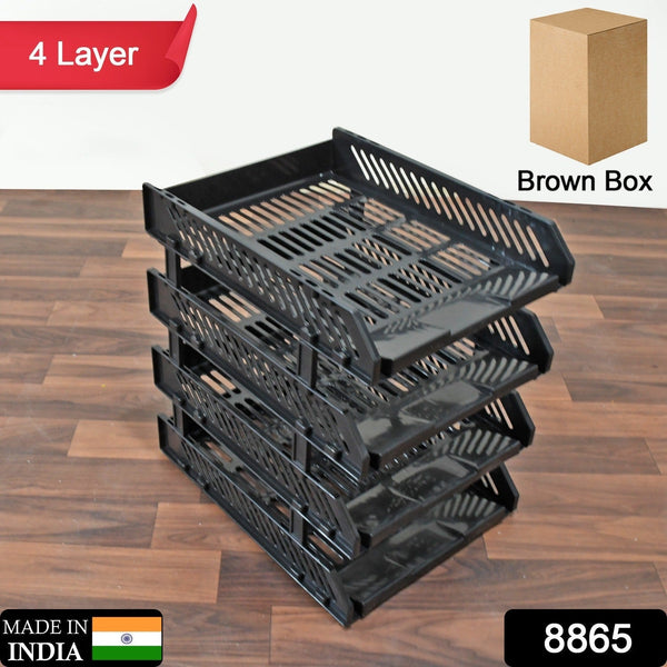 4 - Layer Multifunctional File Rack with Drawers for Office Desk - luckystorebuy.in