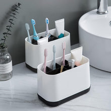 6 Compartment Multi Purpose Organizer Toothbrush Holder Stand Plastic Caddy (1 Pc) - luckystorebuy.in