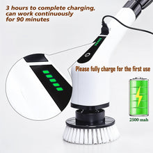 7 - in - 1 Electric Spin Scrubber Cleaning Brush with Extension Handle (1 Set) - luckystorebuy.in