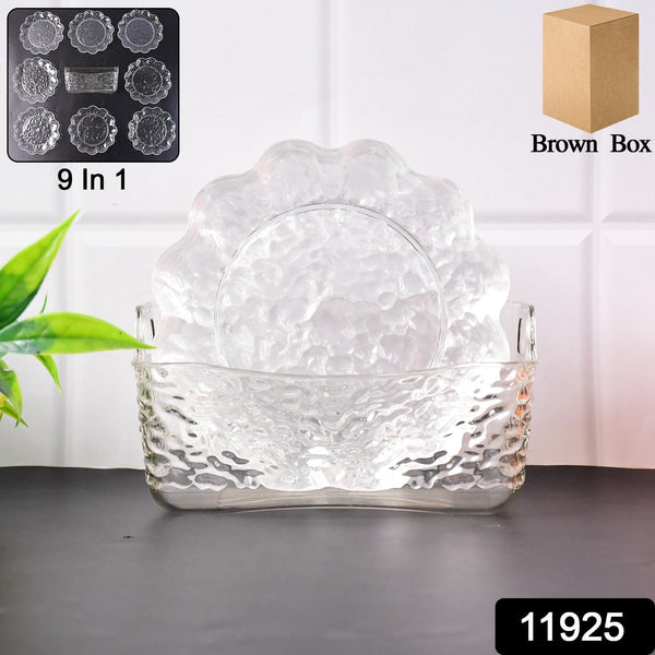 9 in 1 Plastic Bowl With Serving Tray / Plates Set - luckystorebuy.in