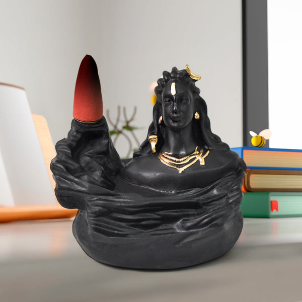 Adiyogi Shiva Backflow Smoke Fountain Incense Holder Burner (1 Pc) - luckystorebuy.in