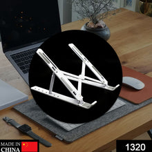 Adjustable Ergonomic Foldable Portable, Holder Riser Tablet Stand Plastic (Use In 14 inch Laptop) - luckystorebuy.in