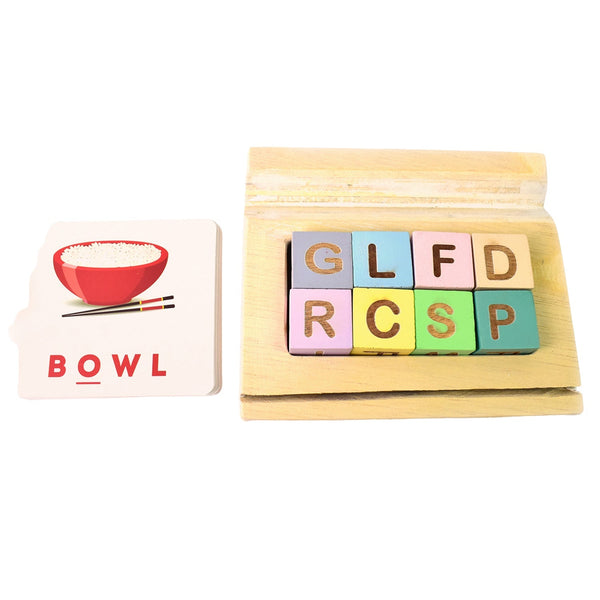 Alphabet Puzzle Spelling & Reading Words (26 Flash Cards & 8 WoodenBlock) - luckystorebuy.in