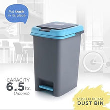 Apex Plastic Push N Pedal Dust Bin | Hands - Free Operation, Compact Design 6.5 Liters (1 Pc / Mix Color) - luckystorebuy.in