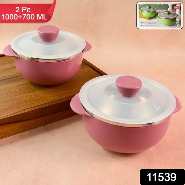 Apex Premium Plastic Serving Bowl Set with Lids (2 Pc) - luckystorebuy.in