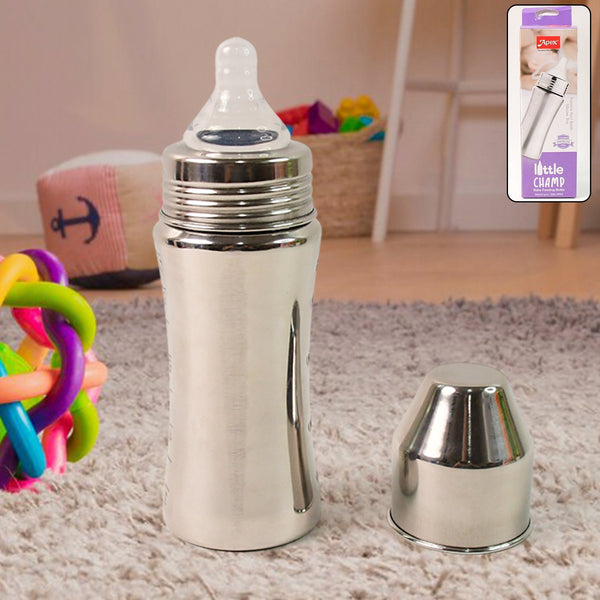 Apex Stainless Steel Little Champ Baby Feeding Bottle (250 ml) - luckystorebuy.in