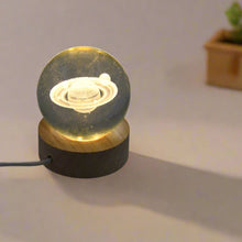 Astronaut 3D Crystal Ball lamps With Wood Base (1 Pc) - luckystorebuy.in
