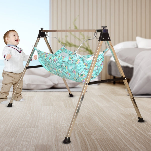 Baby Boy's and Girl's Portable Folding Swing Stainless Steel Stand (1 Pc) - luckystorebuy.in