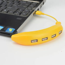 Banana Shape USB Hub, 2.0 Hub USB Splitter, 4 - Port USB Hub (1 Pc) - luckystorebuy.in