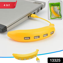 Banana Shape USB Hub, 2.0 Hub USB Splitter, 4 - Port USB Hub (1 Pc) - luckystorebuy.in