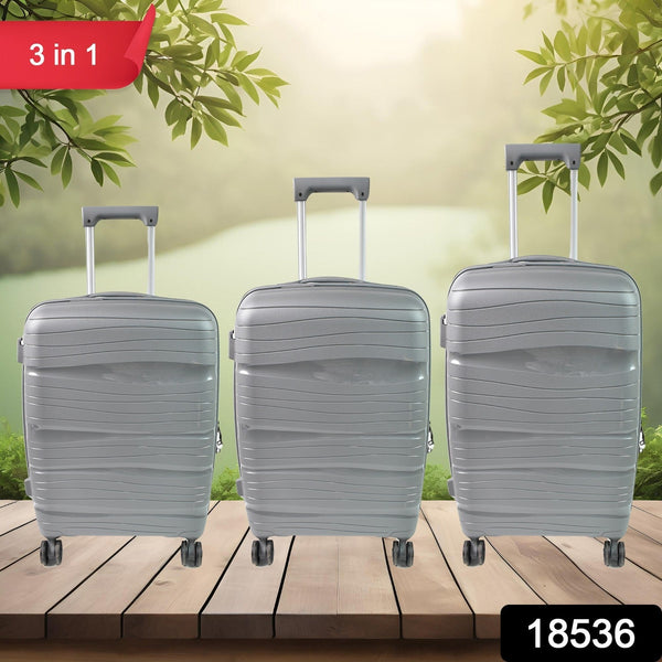Big 3 in 1 Luggage with Wheels Travel suitcases Set (3 Pcs Set / Different Size) - luckystorebuy.in