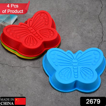 Butterfly Shape Cake Cup Liners I Silicone Baking Cups I Muffin Cupcake Cases I Microwave or Oven Tray Safe I Molds for Handmade Soap, Biscuit, Chocolate, Muffins, Jelly – Pack of 4 - luckystorebuy.in