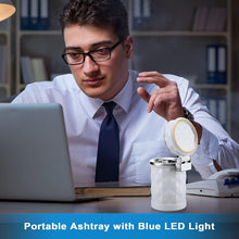 Car Cupholder LED Ashtray – Portable with Blue Light, Lid & Waste Bin, Cigarette Ashtray - luckystorebuy.in