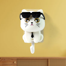Cat Hook for Wall, Cute Cat Key Hook with Sunglasses (1 Pc) - luckystorebuy.in