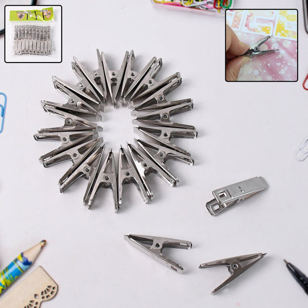 Cloth Drying Pins Stainless Steel Cloth Clips (20 Pcs Set) - luckystorebuy.in