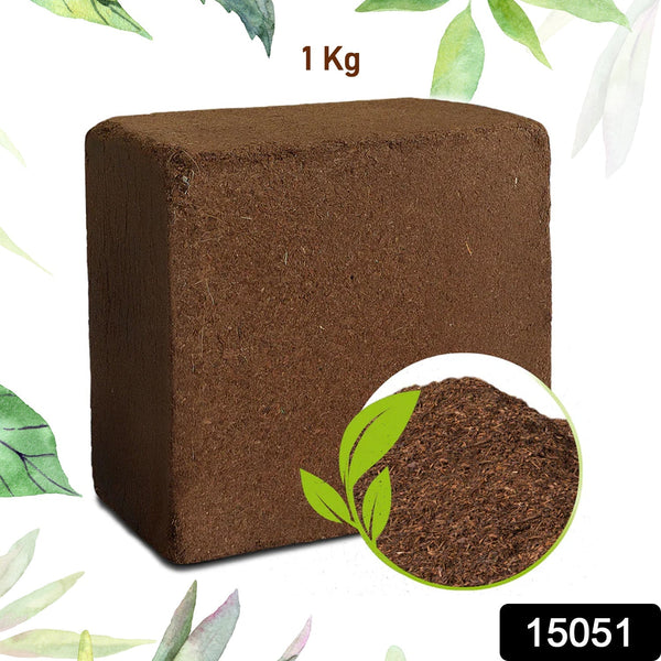 Cocopeat Block Organic Fertilizer and Soil Manure Potting Mixture for Home Gardening and Potted Plants (1 KG.) - luckystorebuy.in