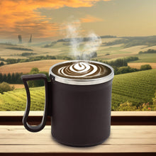 Coffee Mug with Lid and Handle - Plastic Covered Stainless Steel Mug (Random Color, Approx 200 ML) - luckystorebuy.in