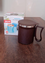 Coffee Mug with Lid and Handle - Plastic Covered Stainless Steel Mug (Random Color, Approx 200 ML) - luckystorebuy.in