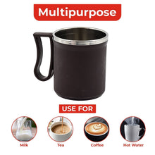 Coffee Mug with Lid and Handle - Plastic Covered Stainless Steel Mug (Random Color, Approx 200 ML) - luckystorebuy.in