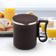 Coffee Mug with Lid and Handle - Plastic Covered Stainless Steel Mug (Random Color, Approx 200 ML) - luckystorebuy.in