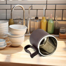 Coffee Mug with Lid and Handle - Plastic Covered Stainless Steel Mug (Random Color, Approx 200 ML) - luckystorebuy.in