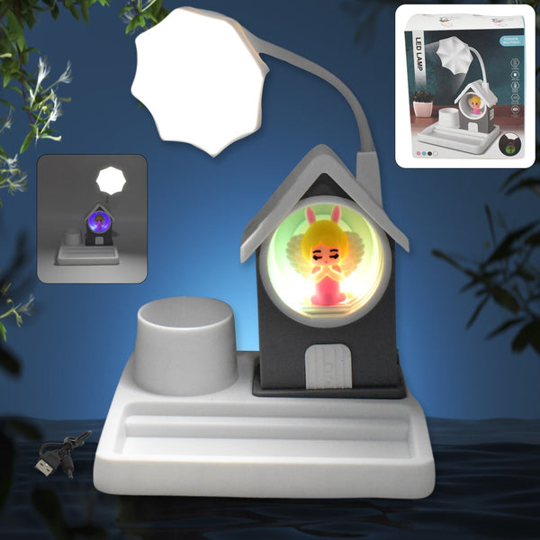 Cute Lovely Cartoon & Home Design With Plastic Base LED Desk Light, Multi Color Changes (1 Pc) - luckystorebuy.in