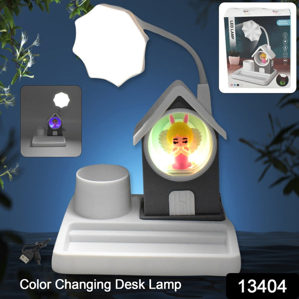 Cute Lovely Cartoon & Home Design With Plastic Base LED Desk Light, Multi Color Changes (1 Pc) - luckystorebuy.in