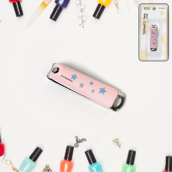 Cute Nail Clipper with Nail Catcher, Nail File - Stainless Steel (1 Pc) - luckystorebuy.in