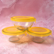 Dazzle Glass Bowl Set Mixing / Storage Bowls with Lids (3 pcs Set) - luckystorebuy.in